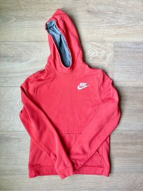 Nike Kids Orange-Red Pullover Hoodie